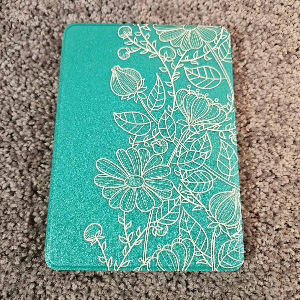 WALNEW Case for 6.8 Kindle Paperwhite Teal Spring Blossoms Mandala Flip New